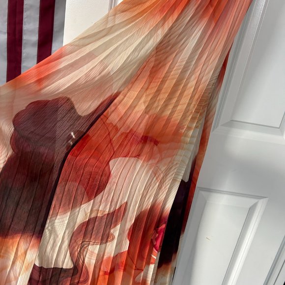 nwt express watercolor pleated vacation maxi dress s small - Picture 2 of 2